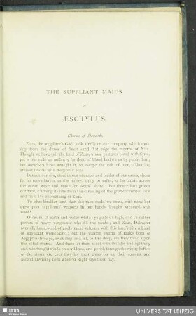 The Suppliant Maids Of Aeschylus