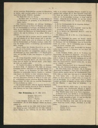 Achte Versammlung am 17. Mai 1873