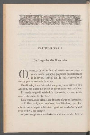 Capítulo XXXIII - La llegada de Ricardo