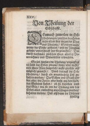Von Theilung der Erbschaft.