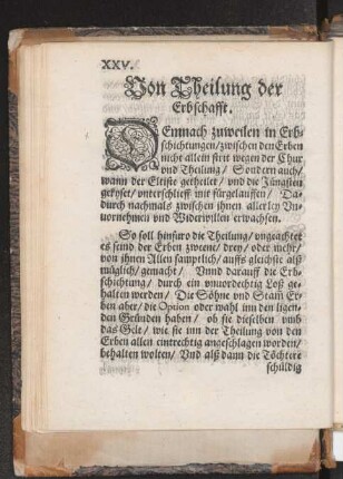 Von Theilung der Erbschaft.