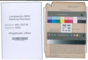 Entnazifizierung Alfred Klingelhoefer , geb. 26.11.1906 (Automateneinsteller)