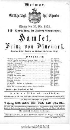 Hamlet, Prinz von Dänemark