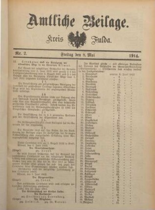 2: Beilage vom Freitag, 8. Mai 1914