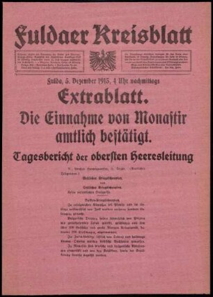 Ausgabe vom Sonntag, den 05. Dezember 1915.