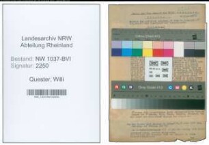 Entnazifizierung Willi Quester , geb. 05.08.1909 (Kaufmann)