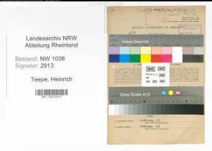 Entnazifizierung Heinrich Teepe , geb. 31.08.1894 (Kontrolleur)