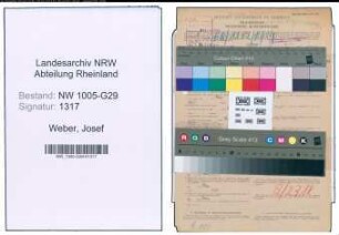 Entnazifizierung Josef Weber , geb. 06.12.1895 (Bahnsekretaer)