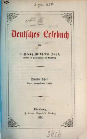 Deutsches Lesebuch : hrsg. von mehreren Lehrern Nürnbergs. 2