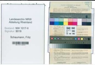 Entnazifizierung Fritz Schaumann , geb. 30.03.1911 (Leitungsmeister)