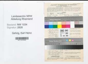 Entnazifizierung Karl Heinz Gehrig , geb. 05.05.1914 (Leutnant)