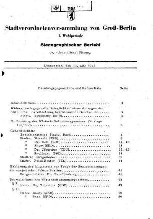 Nr. 68, 13. Mai 1948, Ordentliche Sitzung