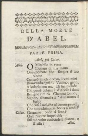 Della Morte D'Abel.