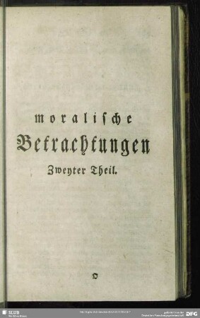 moralische Betrachtungen Zweyter Theil
