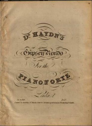 Haydn's gipsey rondo : for the pianoforte