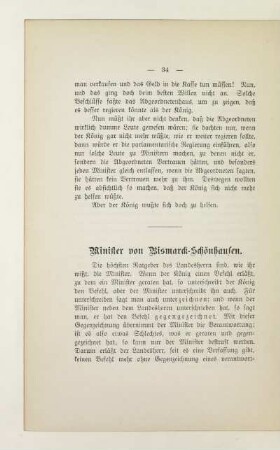Minister von Bismarck-Schönhausen
