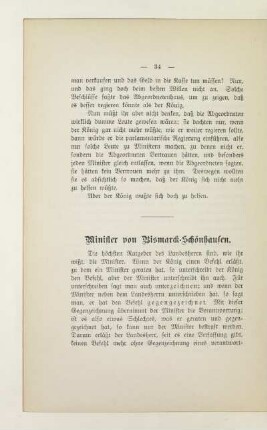 Minister von Bismarck-Schönhausen