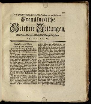 Num. XLI. Freytags den 22. Maji. 1750 - Num. L. Freytags den 19. Junii. 1750