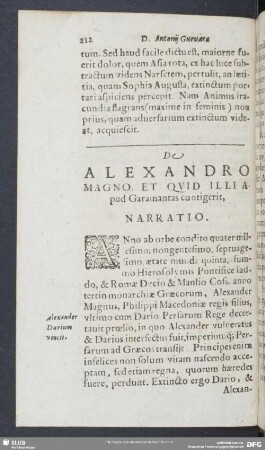 De Alexandro Magno, Et Quid Illi apud Garamantas contigerit, Narratio