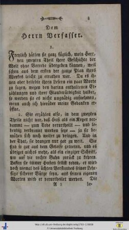 Dem Herrn Verfasser.