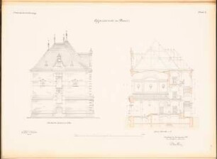 Gymnasium, Neuss: Ansicht Ostseite, Querschnitt