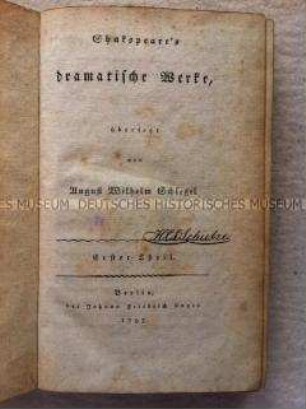 Shakespeares Romeo und Julia und Ein Sommernachtstraum in der Übersetzung von Schlegel