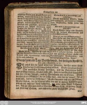 Evangelium am Tage Bartholomäi, des heiligen Apostels, Luc. am 22 Capitel v. 24 30.