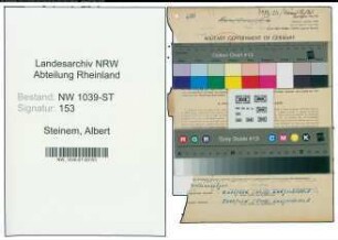 Entnazifizierung Albert Steinem , geb. 25.03.1911 (Bahninspektor)