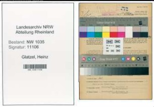 Entnazifizierung Heinz Glatzel , geb. 12.07.1910 (Bergingenieur)