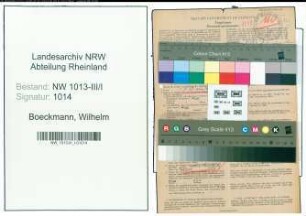 Entnazifizierung Wilhelm Boeckmann , geb. 17.03.1902 (Kaufmaennischer Angestellter)