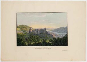 Heidelberg, Stadt, Schloss und Alte Brücke von Osten