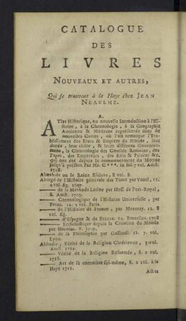 Catalogue des livres nouveaux et autres