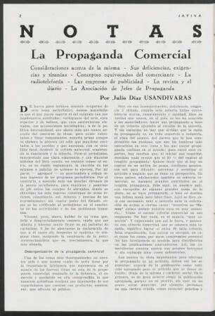 Notas - La propaganda comercial