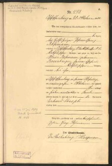 Standesamtsbuch der Stadt Aschaffenburg: Geburten 365/1900 - 184/1901