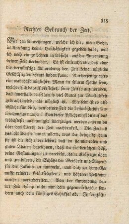 Rechter Gebrauch der Zeit