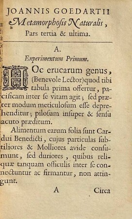 Metamorphosis et historia naturalis insectorum, Pars tertia & ultima