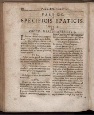 Pars XIX. De Specificis Epaticis.