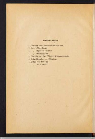 Kartenverzeichnis