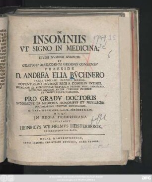 De Insomniis Vt Signo In Medicina