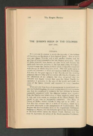 The Queen's Reign in the Colonies (1837-1901).