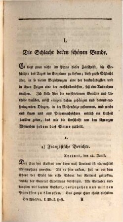 Der Wächter : eine Zeitschrift in zwanglosen Heften. 1. 1815
