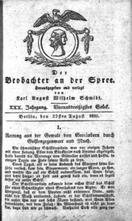 34. Stueck, 22. August 1831