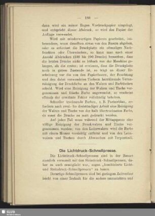 Die Lichtdruck - Schnellpresse