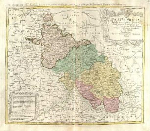 Ducatus Silesiae ; Tabula geographica generalis statui hodierno, ei nempe qui post pacem Dresdensem locum obtinet