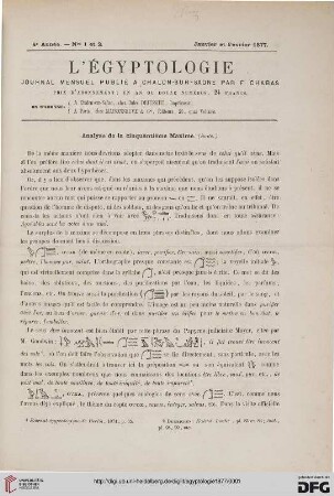 Heft 1 et 2 (Janvier et Février 1877)