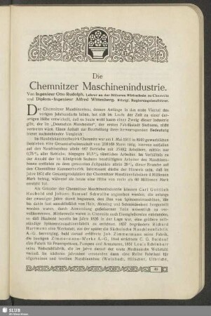 Die Chemnitzer Maschinenindustrie