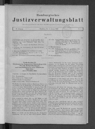 Verabschiedung des Präsidenten des Hanseatischen Oberlandesgerichts Prof. Dr. Herbert Ruschweyh und Amtseinführung des neuen Präsidenten Hans Görtz am 1.12.1960