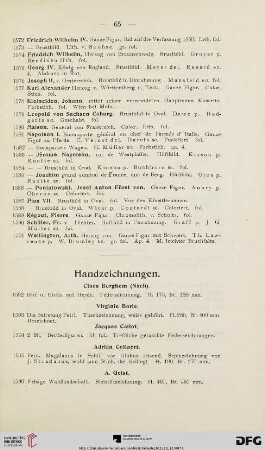 Handzeichnungen (Nr. 1592-1613)