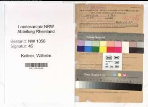 Entnazifizierung Wilhelm Kellner , geb. 03.05.1899 (Apotheker)