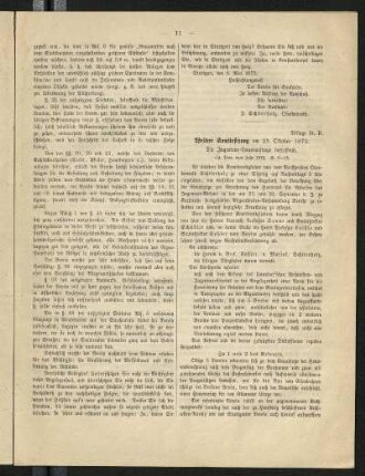 Weitere Komitesitzung am 28. Oktober 1872